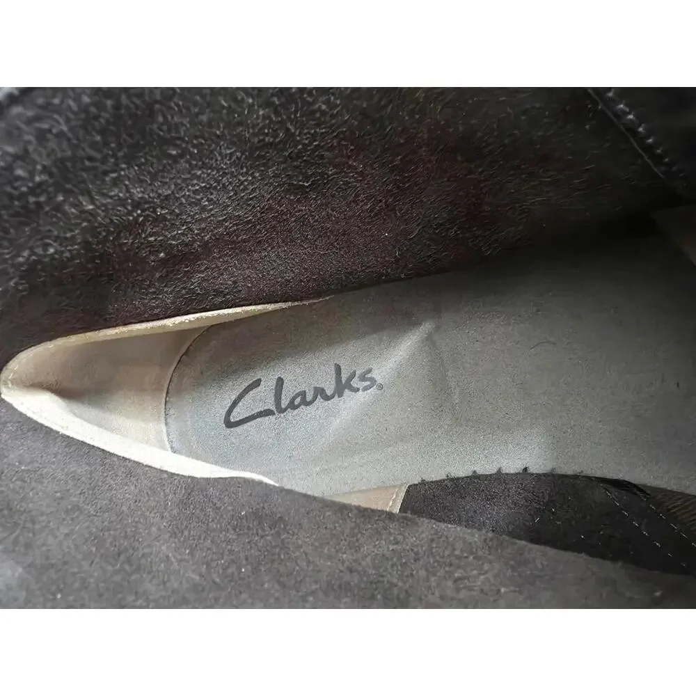 Clarks Chukka Boots Mens 11.5‎ M Buschacre 2 Gray Leather Lace Up Ankle Shoes